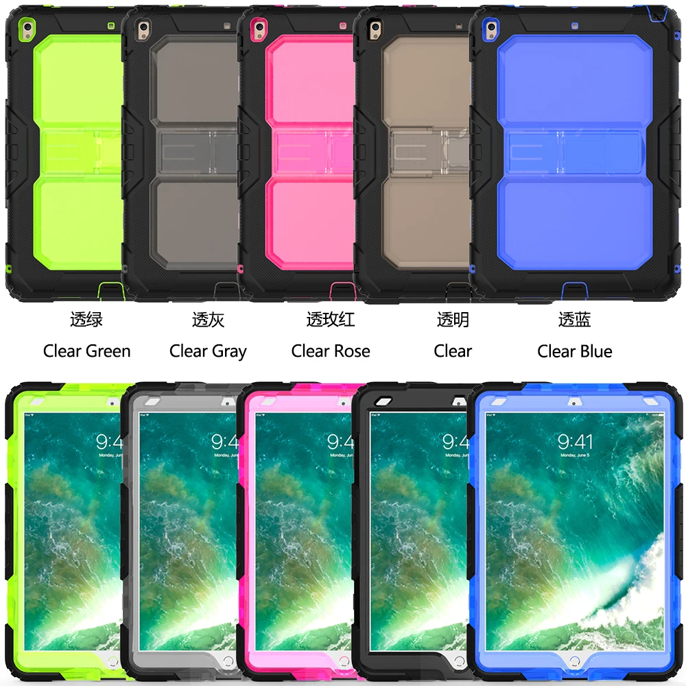 Kids Shockproof Case for iPad Air 3 Pro 10.5 Coque Three Layer Shockproof Rugged Case 360 Degree Hand Shoulder Strap Cover