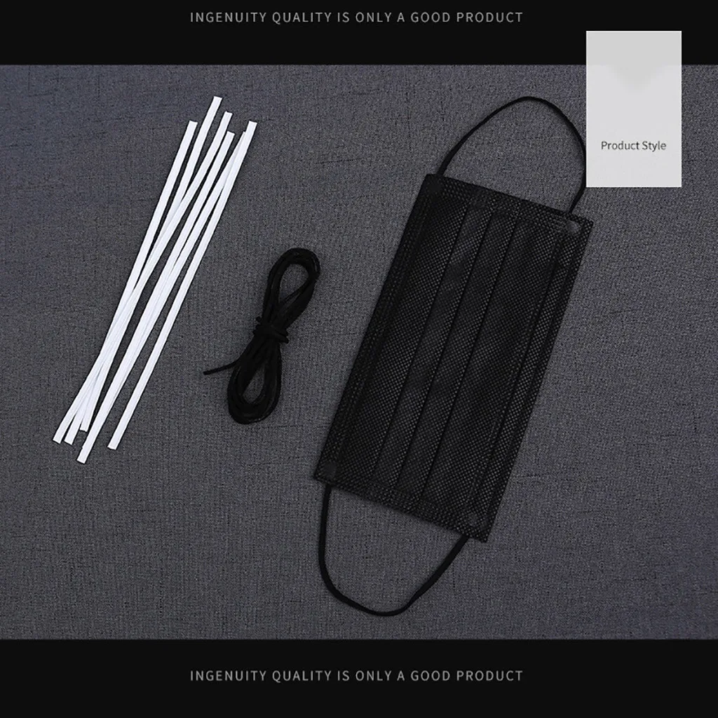 

50m Black Rubber For Mask Mask With Nose Wire Bent Handmade Mouth Mask filter Face Mask DIY Accessories Elastic Line
