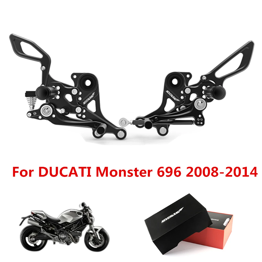 Мотоцикл Footrests педаль подножки Rider задний Набор CNC алюминий для DUCATI Monster 696 2008 2009 2010