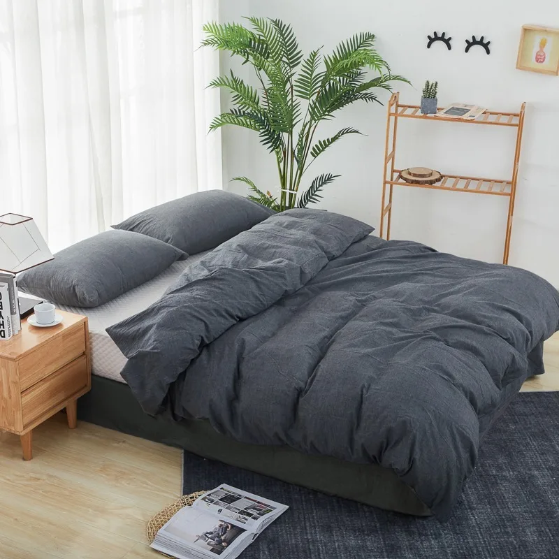 

Yaapeet 1Pc Cotton Solid Color Duvet Cover Light Blue Quilt Cover High Quality Breathable Warm Bed Protection Without Pillowcase