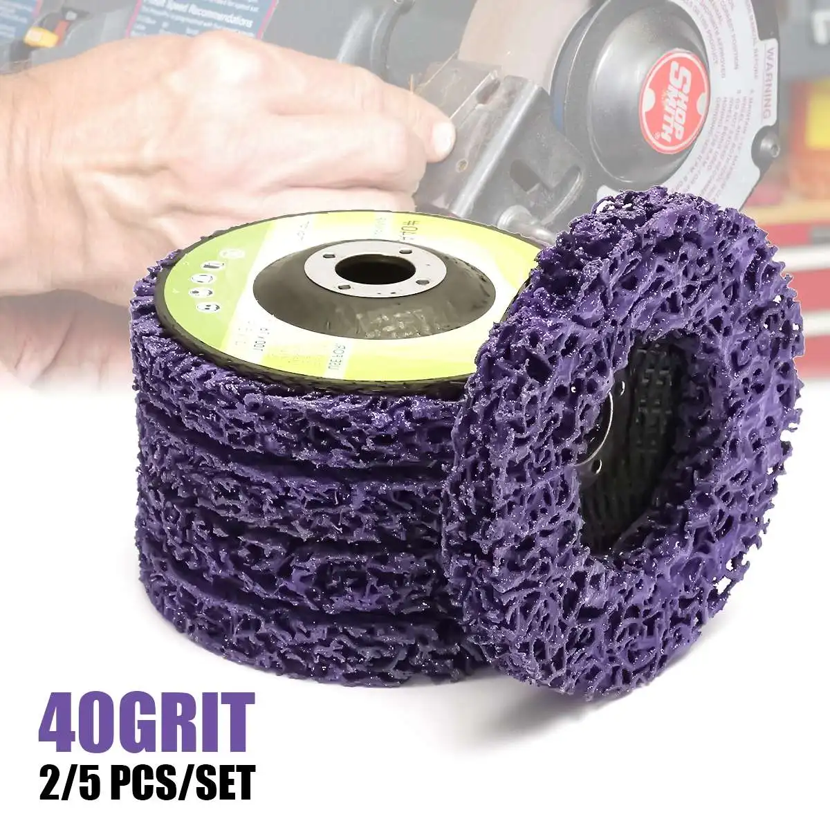 

5pcs/Set 100x16mm Poly Strip Stripper Disc Wheel Stripper Clean Grinder Sanding Polishing Remover Removal Paint Rust