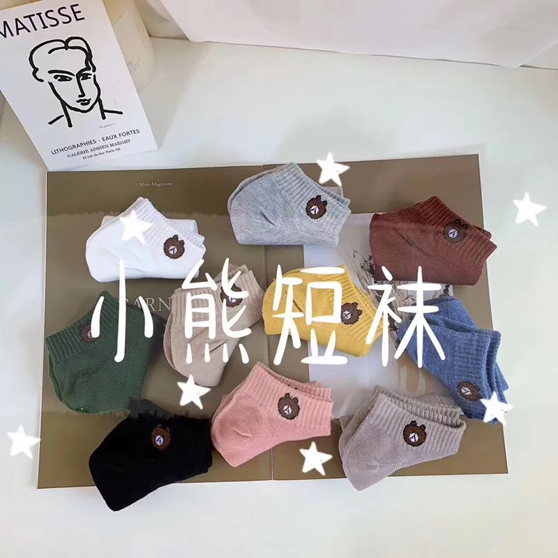 10 пар Новых мультяшных коротких носков мужские и женские Повседневные Дышащие