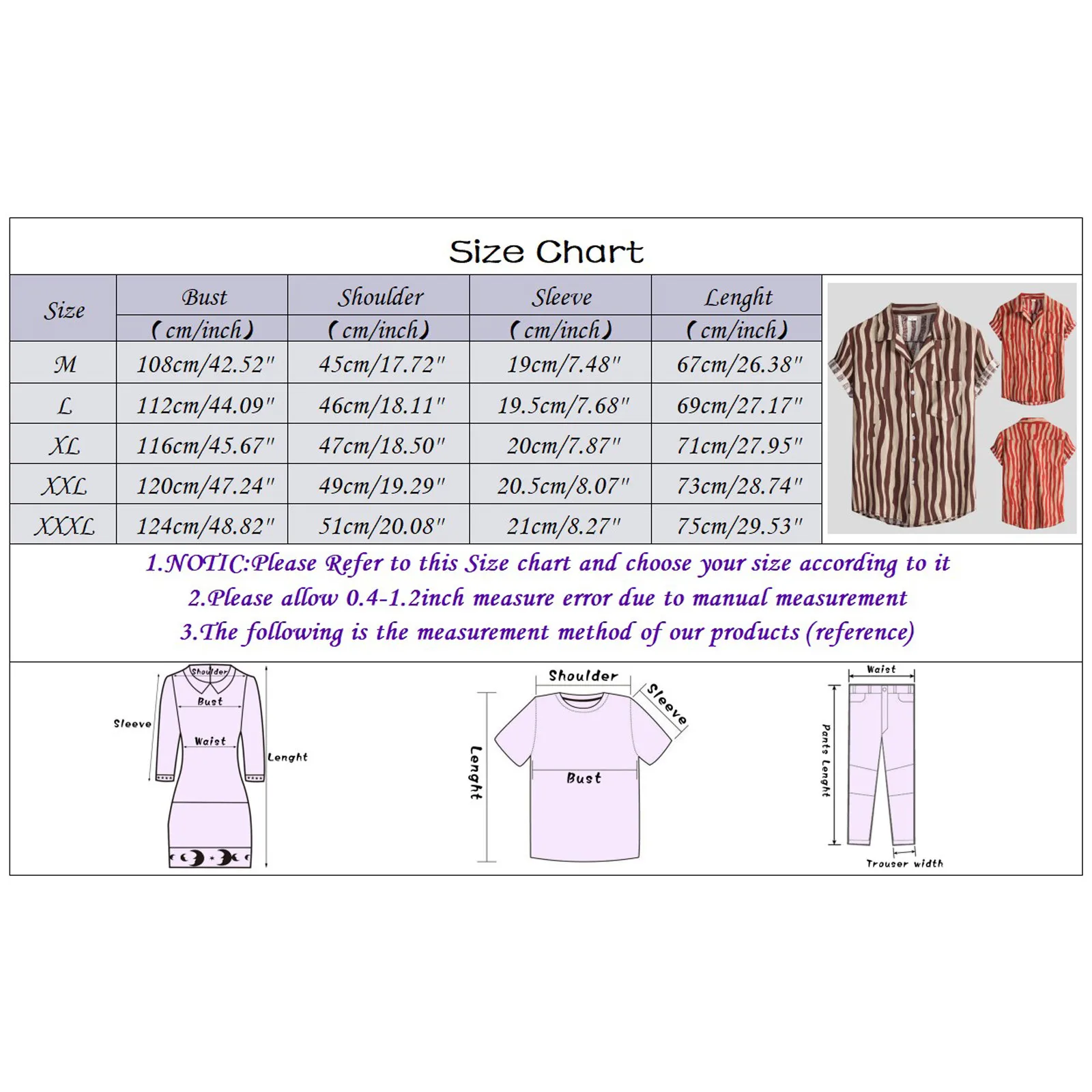 

Striped Print Shirts For Men's Casual Short Sleeve Button Turn-down Collar Shirt Blouse Streetwear Men Clothing Camisa Masculina