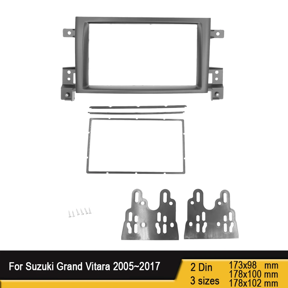 

2 Din Frame for Suzuki Grand Vitara 2005~2017 Douuble Din Radio Fascia DVD Panel Dash Kit Installation Frame Trim Bezel