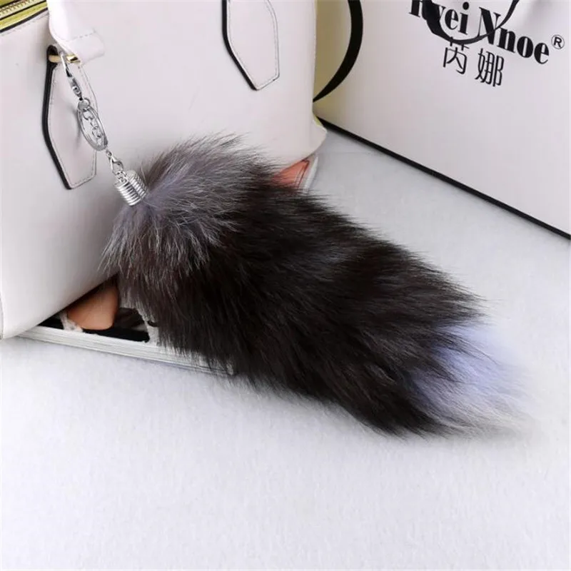 Модный брелок из искусственного лисьего меха популярный большой с меховой