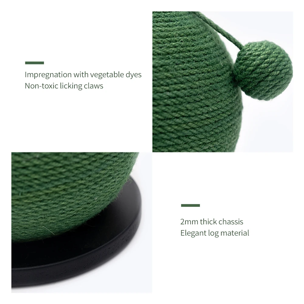 Шарик Sisal для кошек и кактусов с деревянной основой зеркальная трикотажная доска