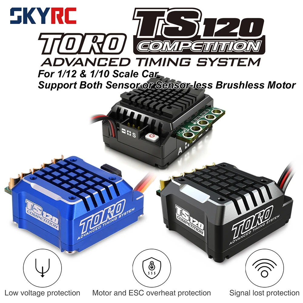 SKYRC TORO TS120 120A supporto ESC sensibile senza spazzole 2-3S Lipo per 1/10 /1/12 RC Car RC ESC sensore ESC