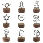 9 видов стилей деревянный стол номера держатель фото зажим для визитной карточки Подвесной Настенный декор база именная карточка свадебные принадлежности