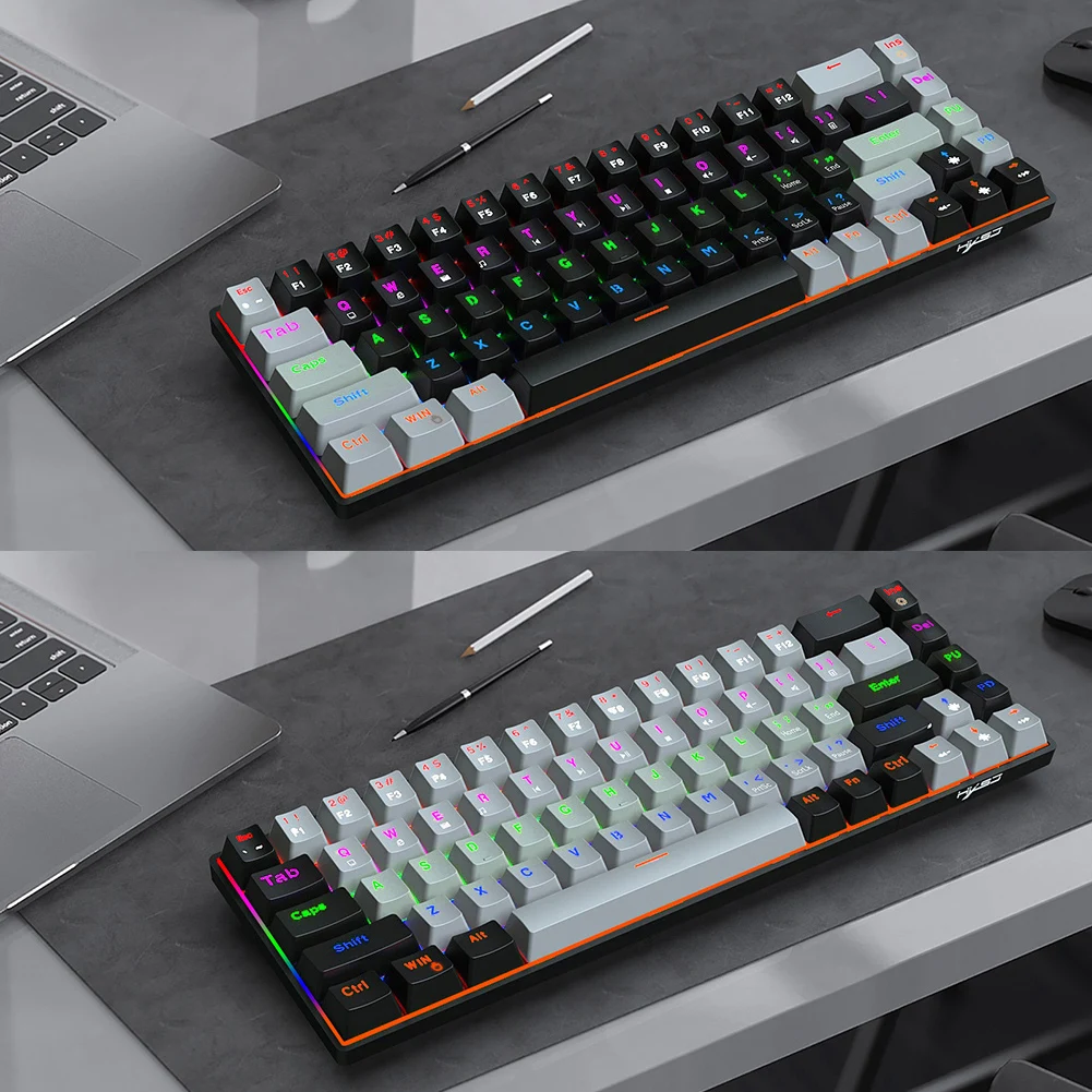 

Механическая клавиатура HXSJ V800, 68 клавиш, RGB подсветка, игровая клавиатура с синими/красными переключателями, безконфликтные клавиши для ПК и...