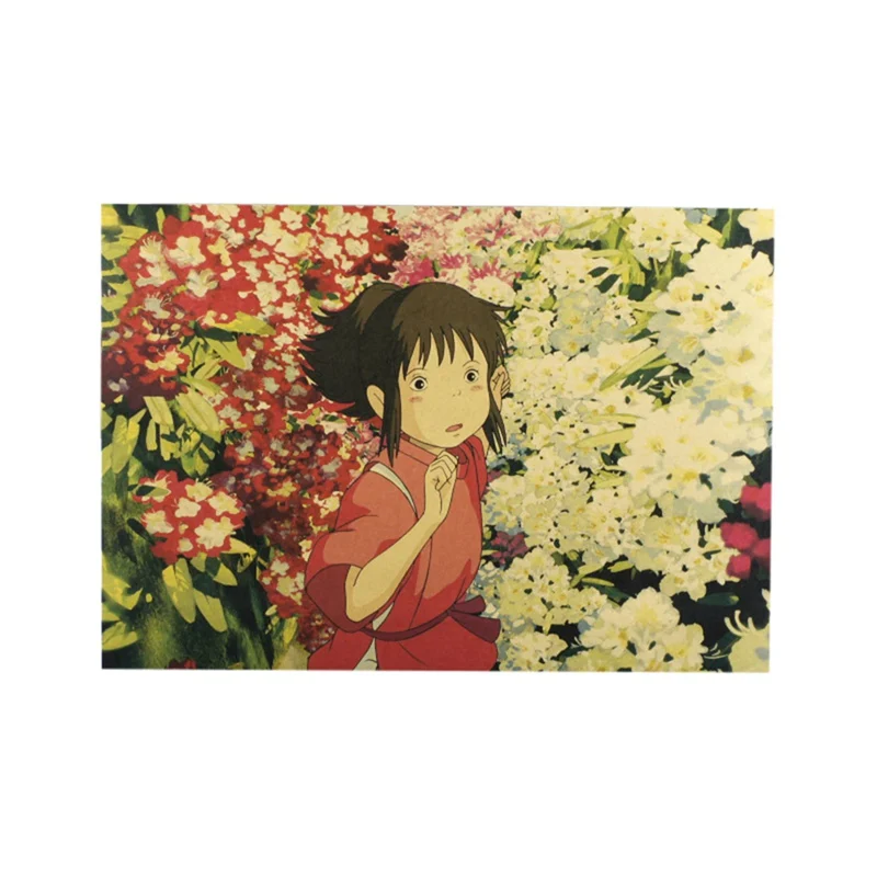 Винтажный мультяшный аниме Hayao Miyazaki постер Тоторо Cafe детский домашний декор Retro
