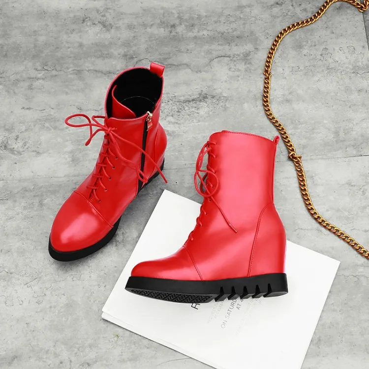 

Oversized boots women shoes martin boots for women ladies boots shoes woman winter Cross strap side zipper