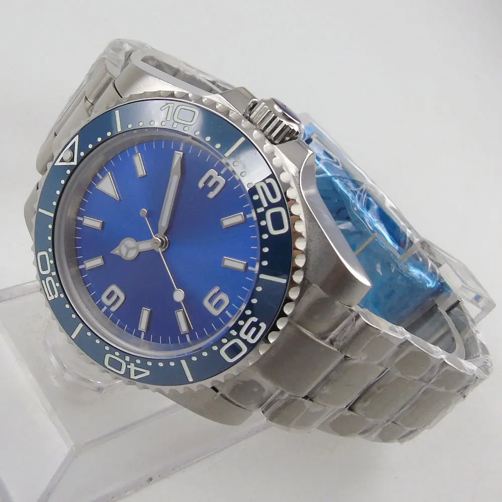 

Мужские часы с синим циферблатом и сапфировым стеклом, 40 мм
