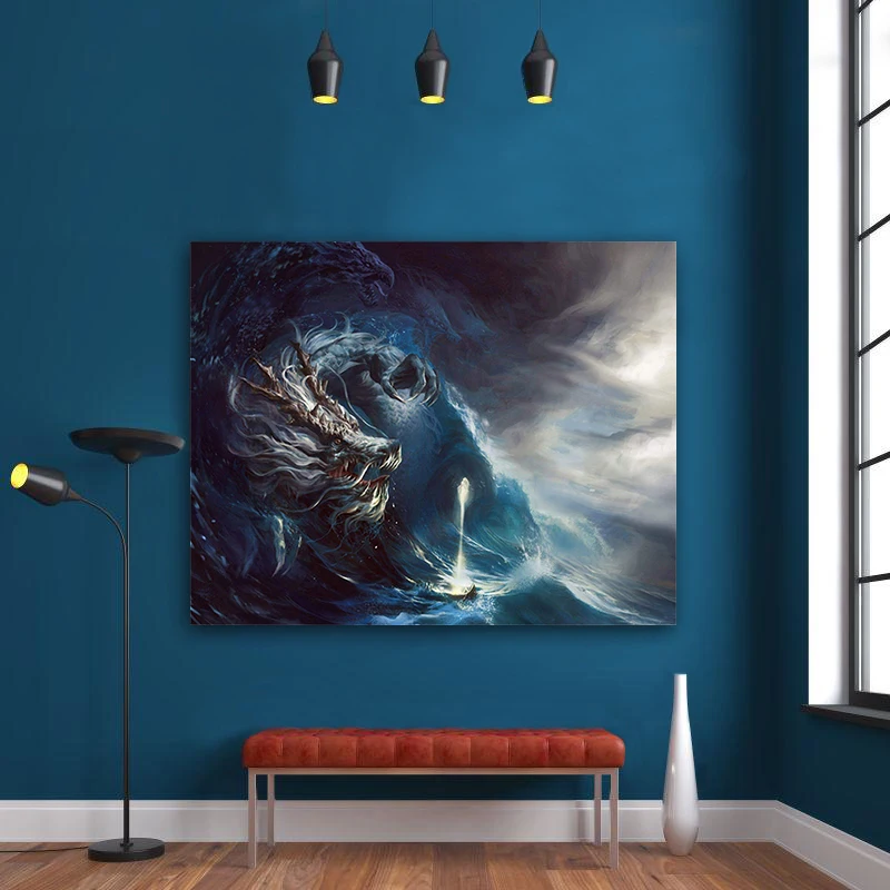 Из китайской мифологии дракон живопись по номерам китайский стиль аниме картины