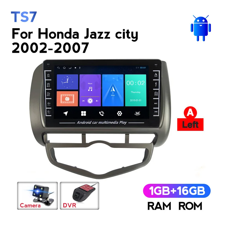 

Car Radio Multimedia Player Android System For HONDA Fit JAZZ City 2002-2007 GPS Navigation Stereo Carplay FM