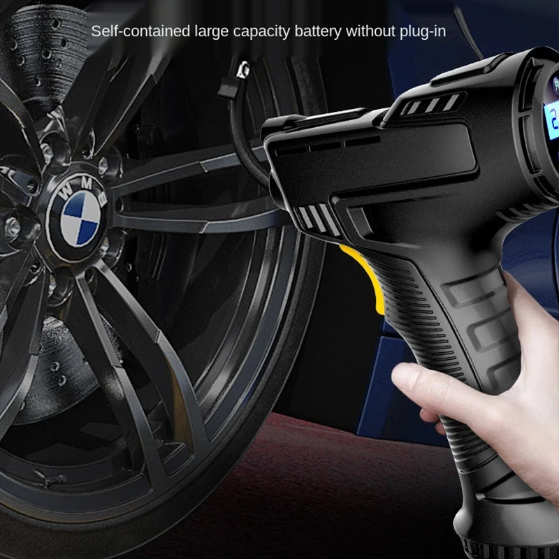 120W hand-held air compressor wireless wired inflation pump portable bicycle digital inflator for automobile ball. |