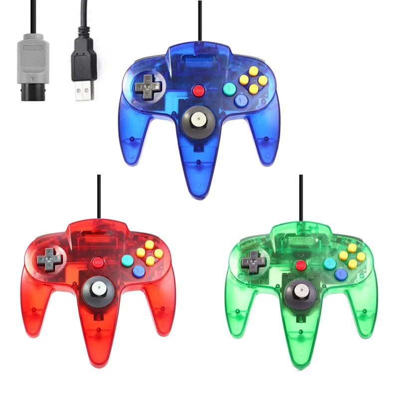 USB проводной прозрачный геймпад N64 для консоли Nintendo игровой контроллер джойстика