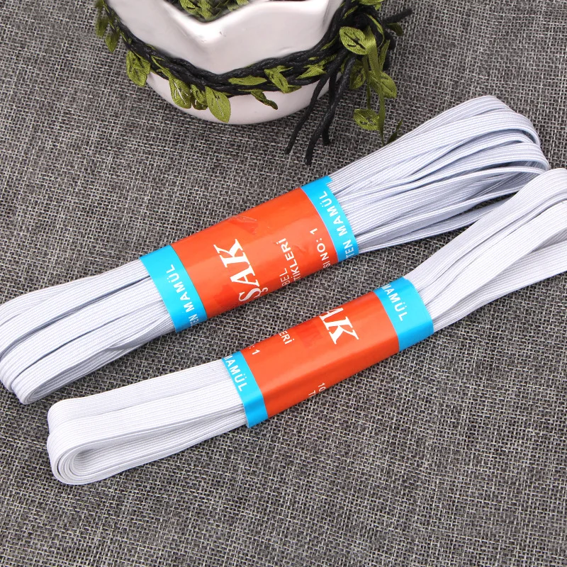 

8mm/10mm Wide White Elastic Bands 2.8m Lenght Nylon Material Elastic Bands For Clothes Accessories Garment Rope