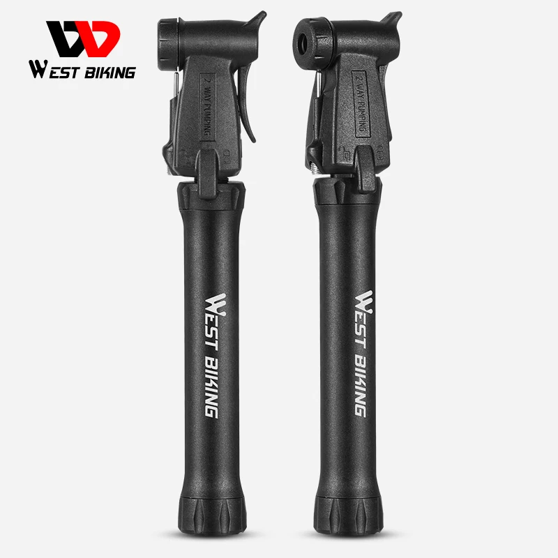 

WEST BIKING Bicycle Pump Portable Mini Cycling Hand Air Pump Ball Tire Inflator Schrader Presta Valve MTB Road Bike Accessories