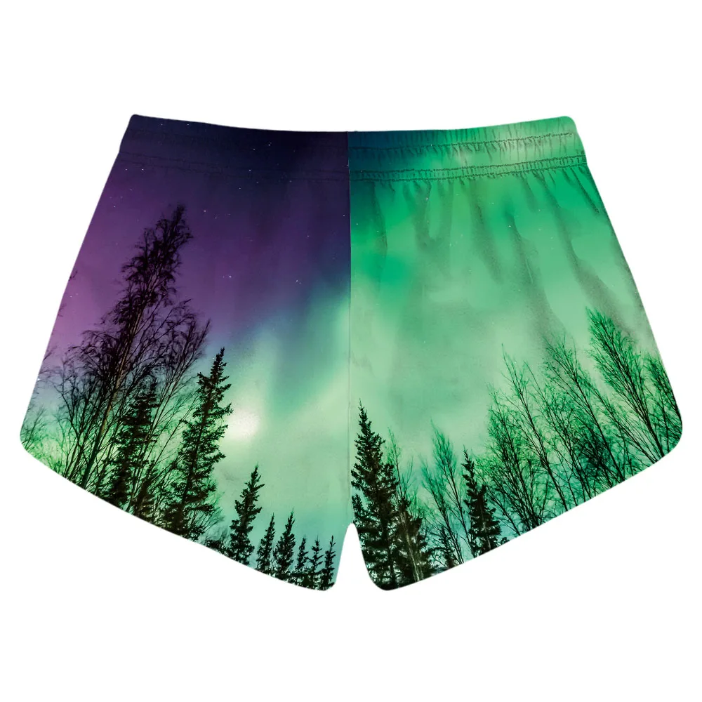 Летние женские пляжные Мини-шорты для водных видов спорта с принтом неба и