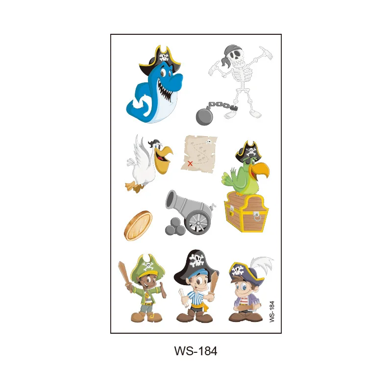 Пиратская тату-наклейка детская водонепроницаемая охотничья за сокровищами