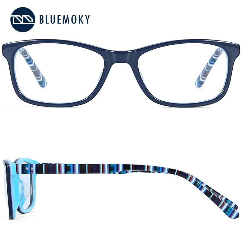 BLUEMOKY/детские очки в полоску Квадратные Оправа для мальчиков Оптические девочек