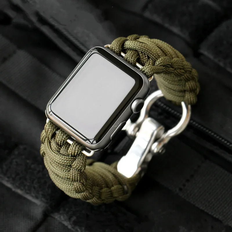 Нейлоновый ремешок для Apple Watch 5 44 мм 40 IWatch 42 38 спортивный браслет выживания на
