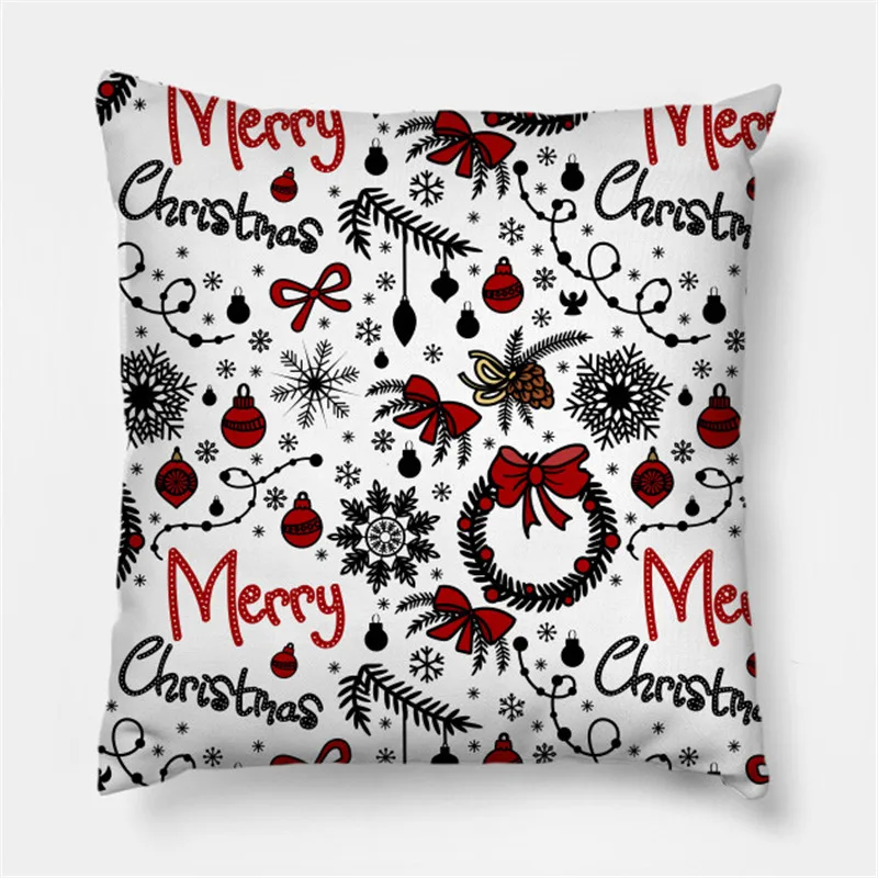 Christmas lights Printed Cartoon Christmas Pillowcase 2021 Christmas Decor for Home Merry Christmas Ornament Navidad Xmas Gifts