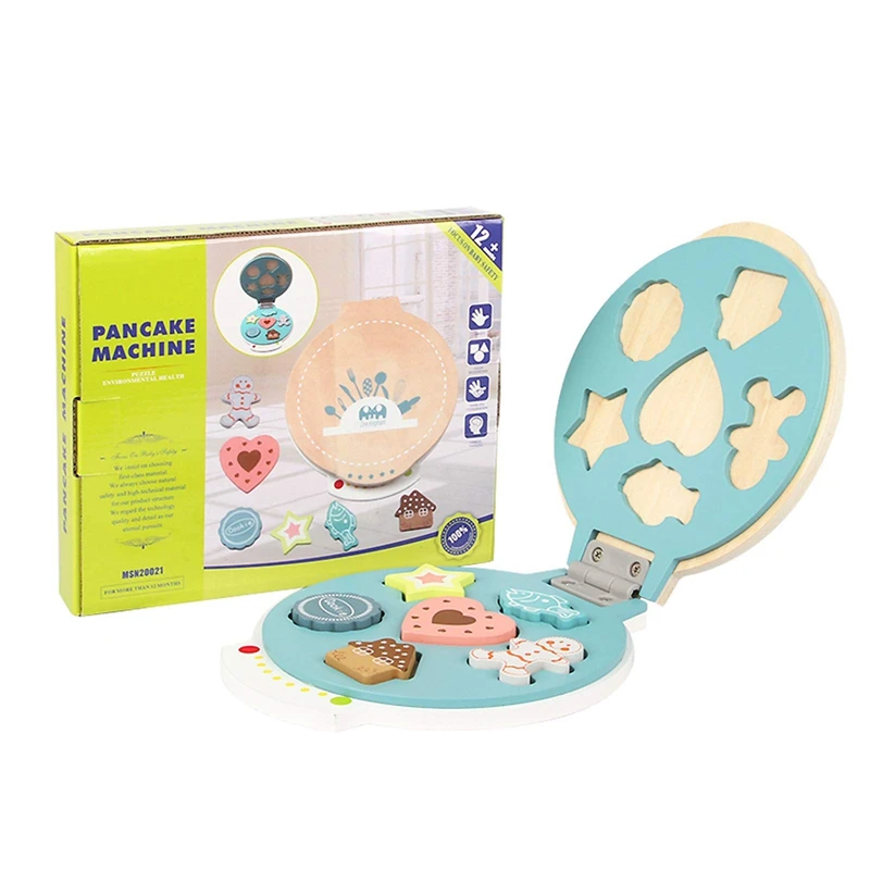 

Kids Wooden Cookies Baking Toys Kitchen Pancake Maker Pretend Play Sets for Toddlers Baby Interactive Early Learning Toy