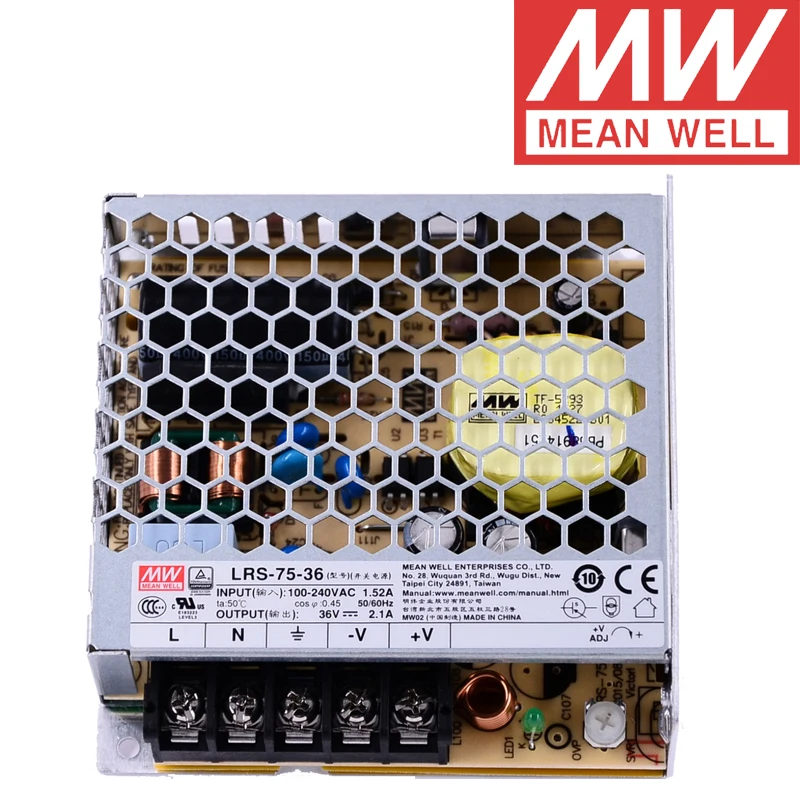 

Mean Well LRS-75-36 meanwell 36VDC/2.1A/75W Single Output Switching Power Supply online store