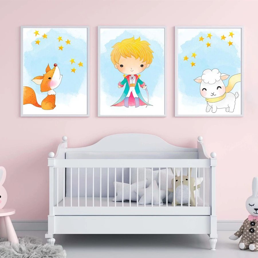 Картина с изображением Маленького принца декор для стен дома детские комнаты