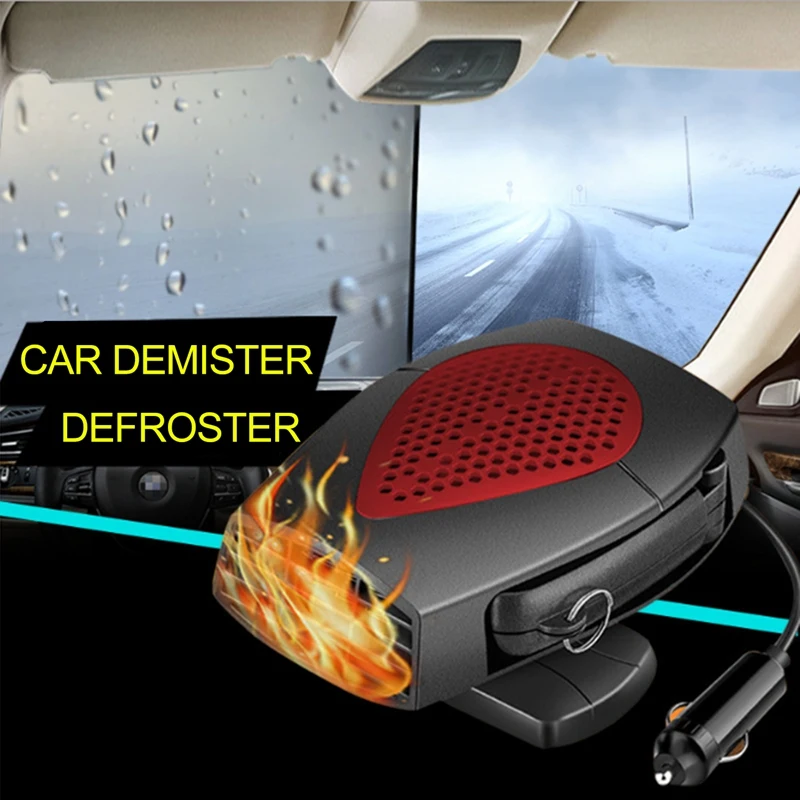 

Car 12V 150W Portable Electric Heater Demister Defroster Windshield Deicer Heaters Fan 360 Degree Rotary Base 12V 150W