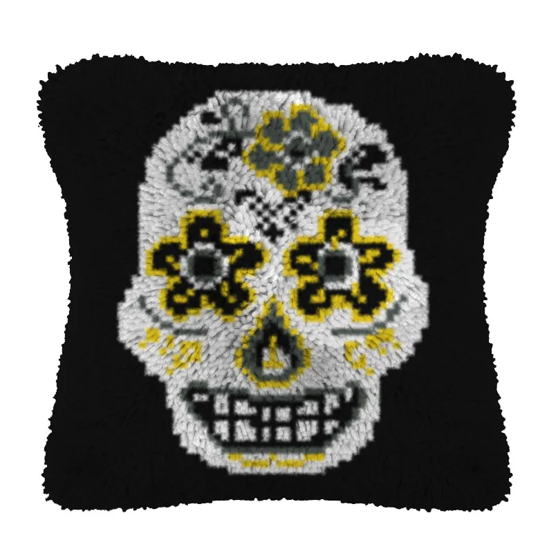 

Skull Cartoon DIY Segment Embroidery Material Latch Hook Handcraft Carpet Embroidery Latch Hook Rug Kits