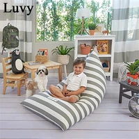 stuffed animal storage bean bag chair cover stuff %e2%80%98n sit toy bag floor lounger for kids extra large canvas pouch stripe sofa