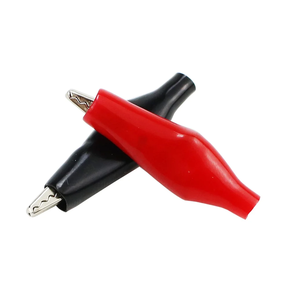10pcs/lot Insulated Crocodile Clips Plastic Handle Cable Lead Testing Metal Alligator Clamps 28mm 35mm 45mmLength - купить по