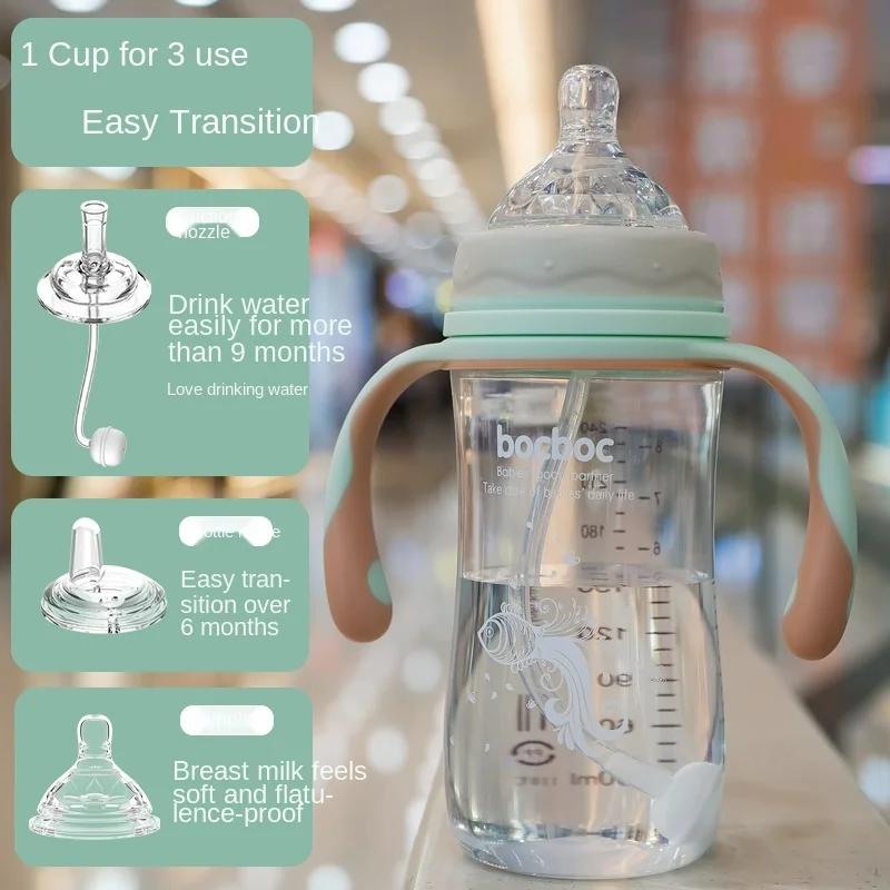 Бутылочка для молока новорожденных с широким уровнем защиты от падения из