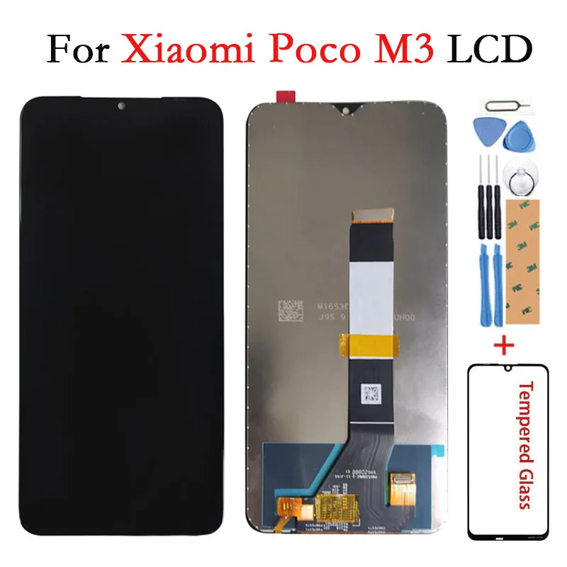 

100% Tested 6.53 Inch For Xiaomi Poco M3 LCD Display Touch Screen + Frame Digitizer Assembly for Xiaomi Poco M3 M2010J19CG LCD