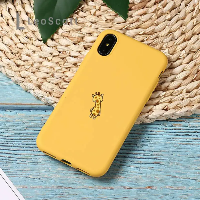 

Cute Cartoon Giraffe Phone Case Candy Color for iPhone 11 12 mini pro XS MAX 8 7 6 6S Plus X SE 2020 XR