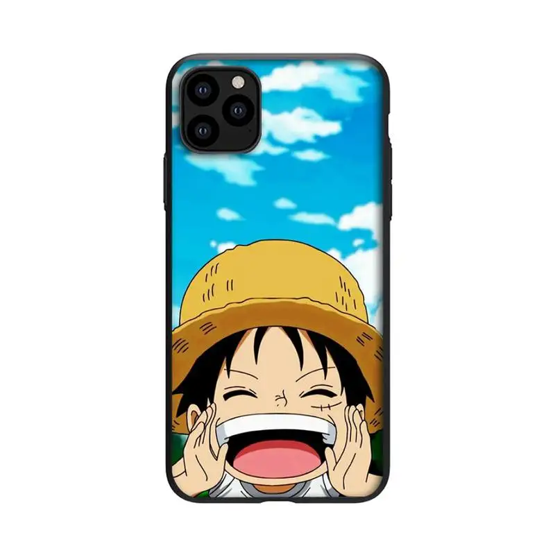 

Japanese Manga Luffy Phone Case For Black-Iphone 5s 6 6s 7 8 11 12 X Xs Xr Pro Plus Max Mini Fundas Cover