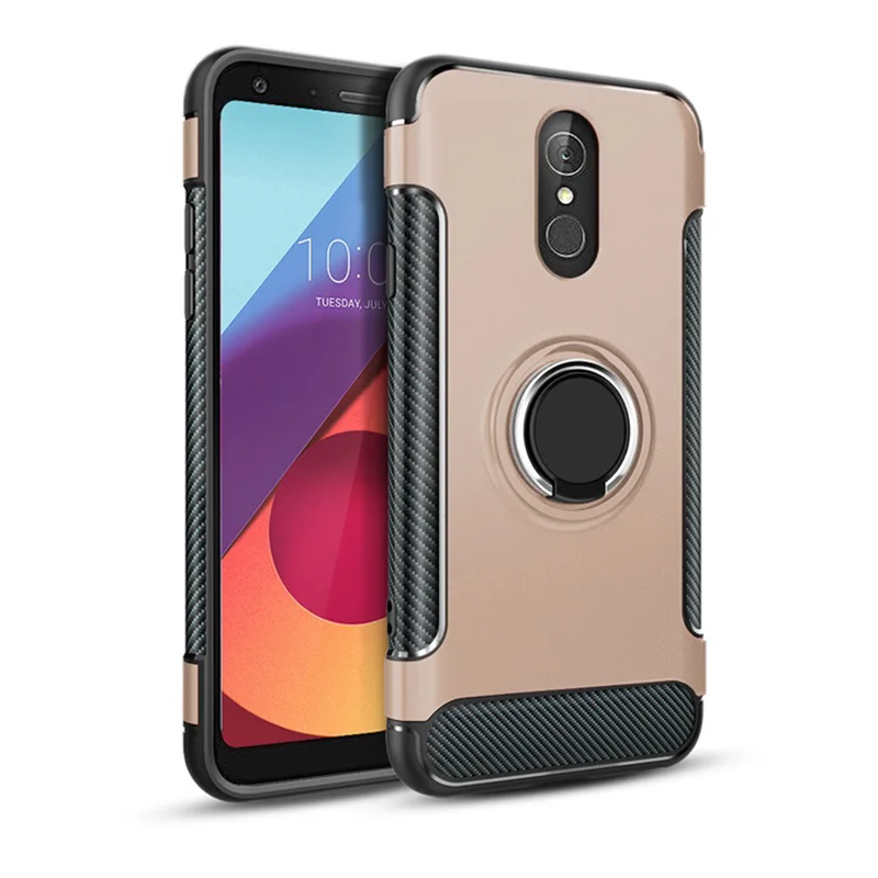 Q8 корпус для LG Q7 армированный чехол-накладка полная защита кольцо магнетизм держатель телефона задняя оболочка СПС LG Q8 Q 7 8 ThinQ Coque Funda