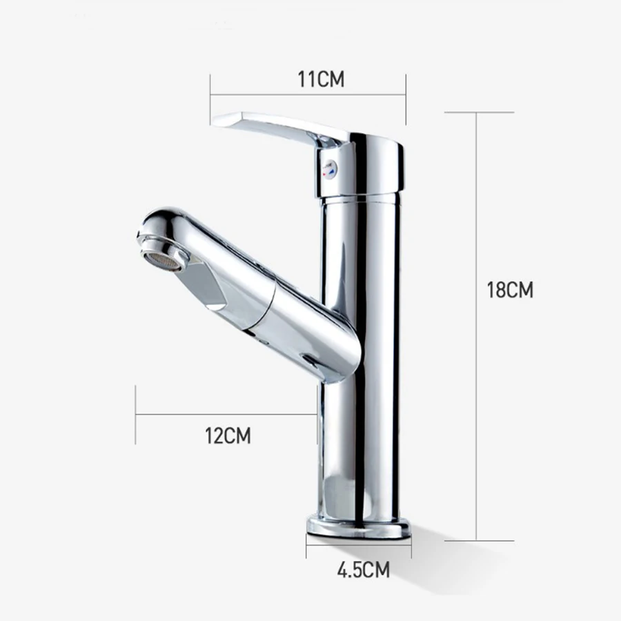 

Brass Bathroom Basin Sink Faucet Pull Out Lifting Faucet Hot Cold mixer Faucet tap 360 degree rotating Crane Black Faucet