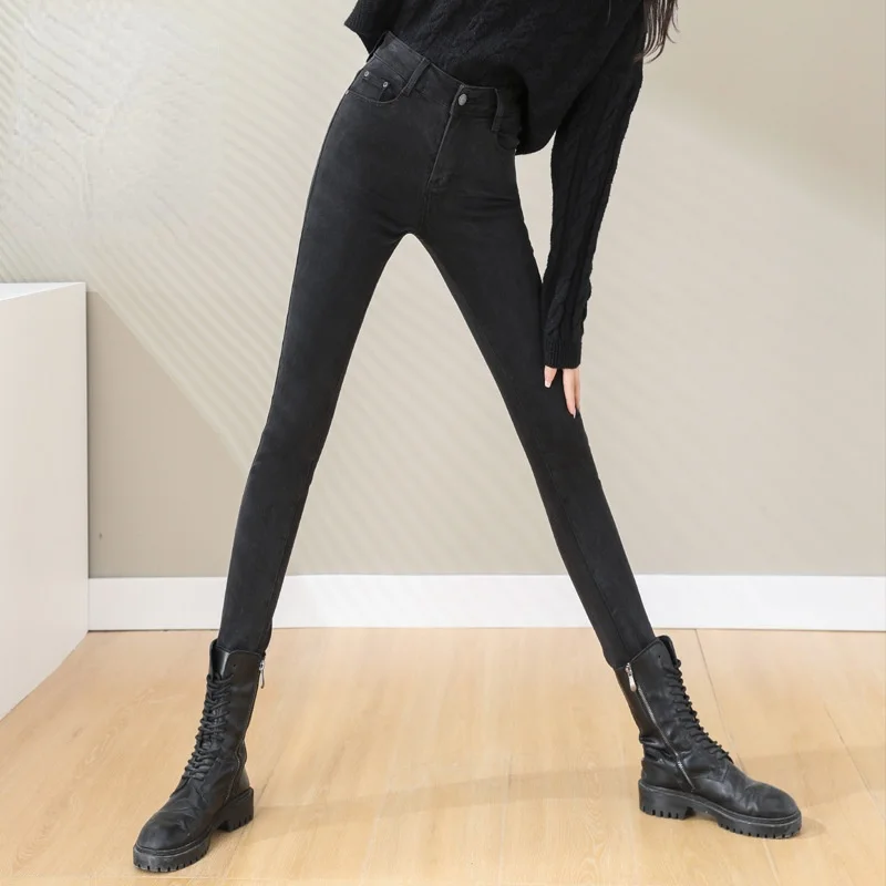 

Extended High Waist Woman Jeans for Tall 165 -180 cm Korean Denim Pencil Pants Stretch Plus Size 5XL Skinny Black Boyfriend Jean