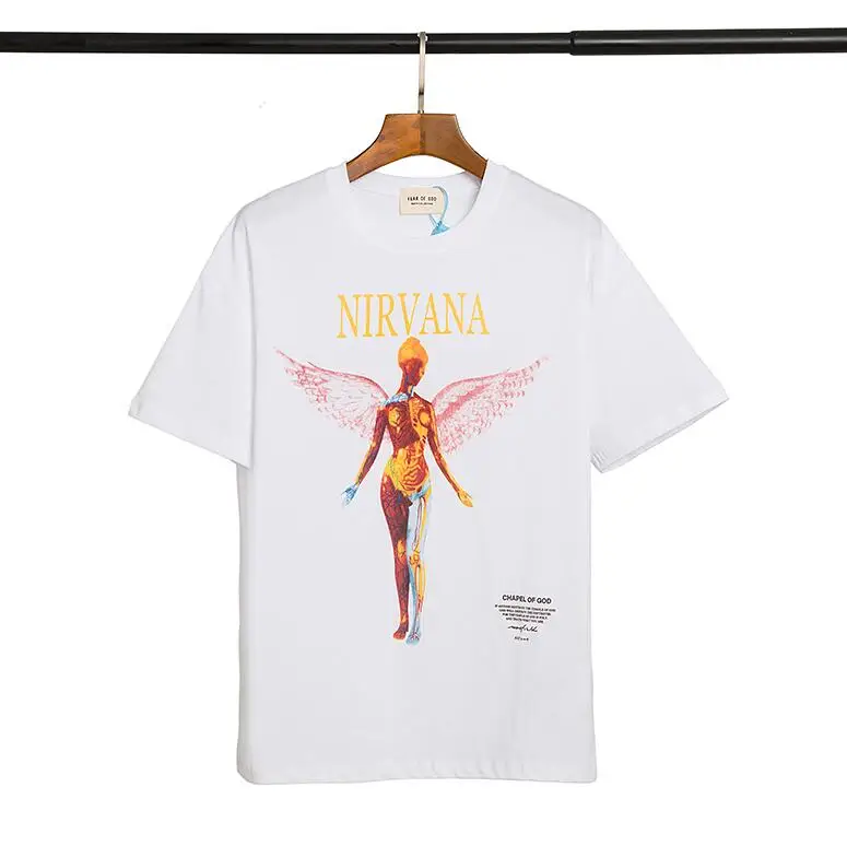 

Genuine FEAR OF GOD Pure Cotton Flying Goddess Print T-shirt High Street Hip Hop FOG Short Sleeve T-shirt