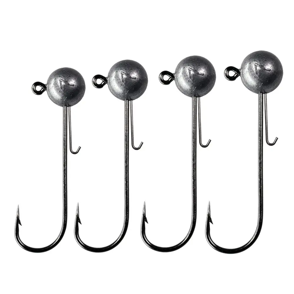5pcs/lot Jig head hook 5g 7g 10g 14g Round Ball Head Fishhook Weedless Long Shank Barbed Hook For Soft Worm Fishing | Спорт и