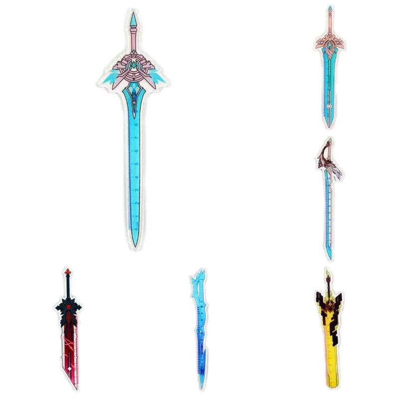 

2021 Hot Cartoon Genshin Impact Sword Keychain Acrylic Weapon Model Toys Anime Keyrings Collection Decoration Key Chain Gift