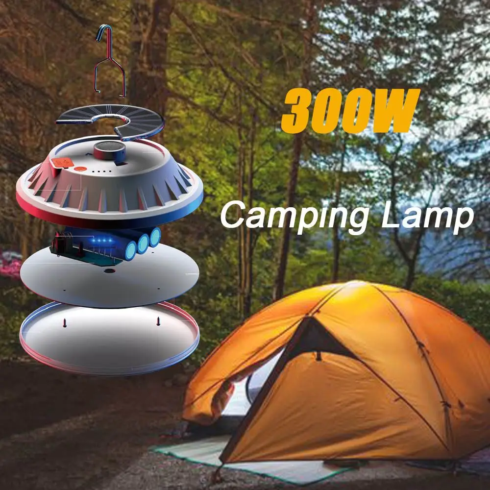

LED Tent Light Rechargeable Lantern 350W Super Bright LED Bulb Solar Lamp Rechargeable Remote Control Outdoor Camping Lantern