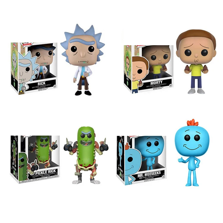 Фигурки Funko pop Rick из мультфильма модель и Morty виниловые куклы MR.MEESEEKS PICKLE RICK with Laser