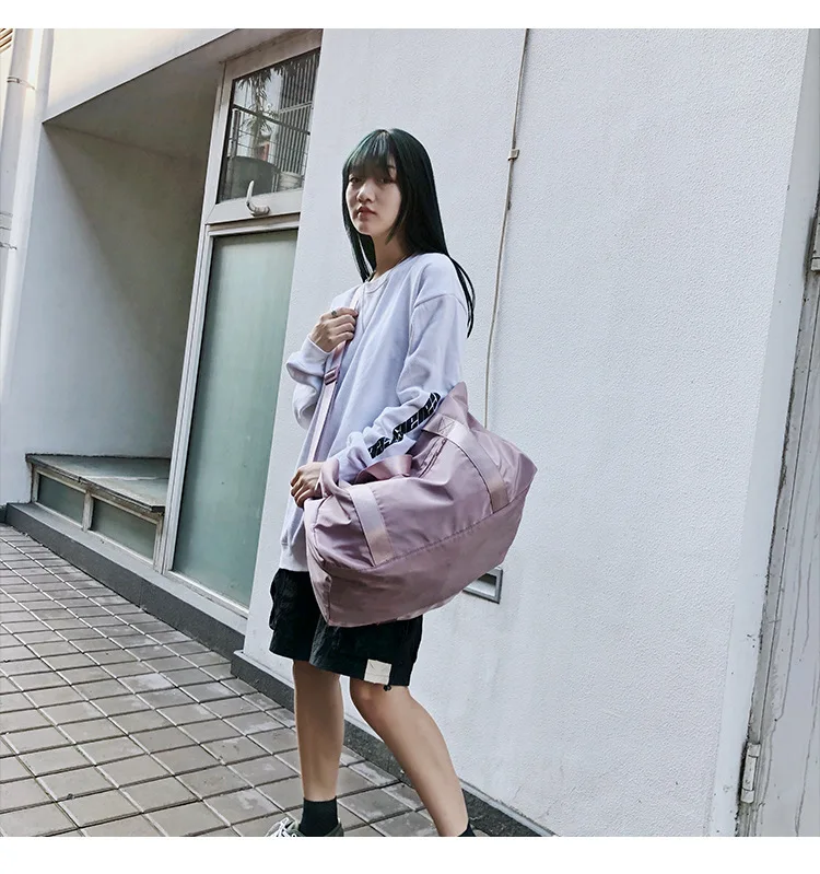 Women Training Handbags Female Short-Distance Duffel Package Large Capacity Folding Storage Fitness Waterproof Bag Waterproof