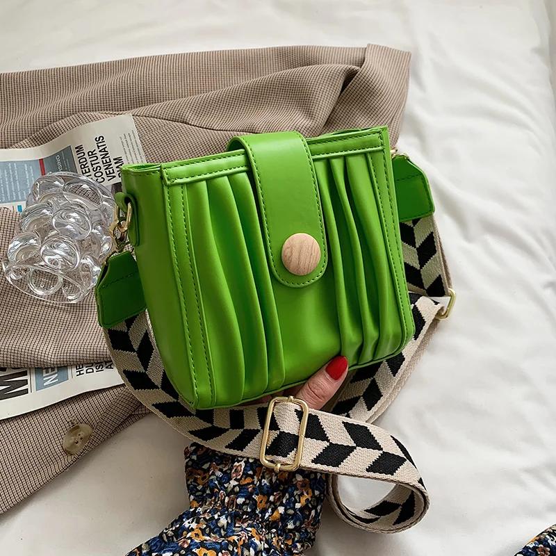 

Folds Mini Pu Leather Crossbody Shoulder Bag For Women 2021 Fashion Luxury Fashion Handbags Designer Female Travel