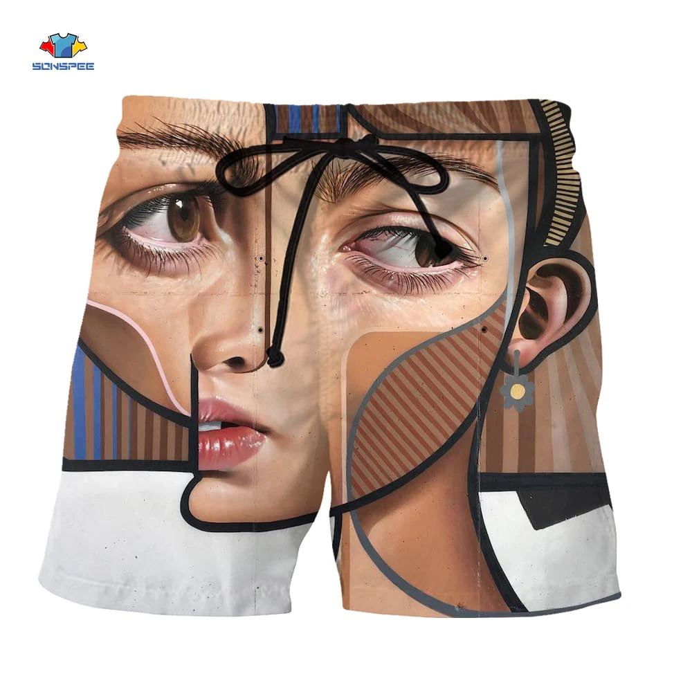 

SONSPEE Summer Graffiti Stree Art Men 3d Print Party Funny Board Shorts Mens New Swimming Shorts Party Fashion Casual Shorts