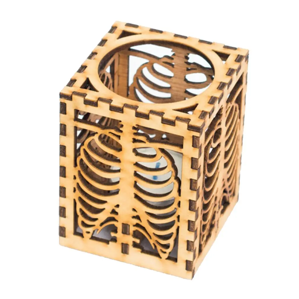 

Светильник в рубчик с рисунком скелета, теней, крышкой фонаря, страшный 3D светильник для проекции в рубчик, украшение для Хэллоуина, Свеча в ...